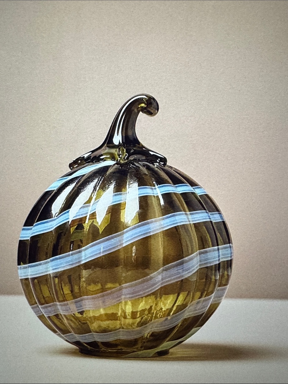 Anthropologie Swirl Decorative Glass Pumpkin